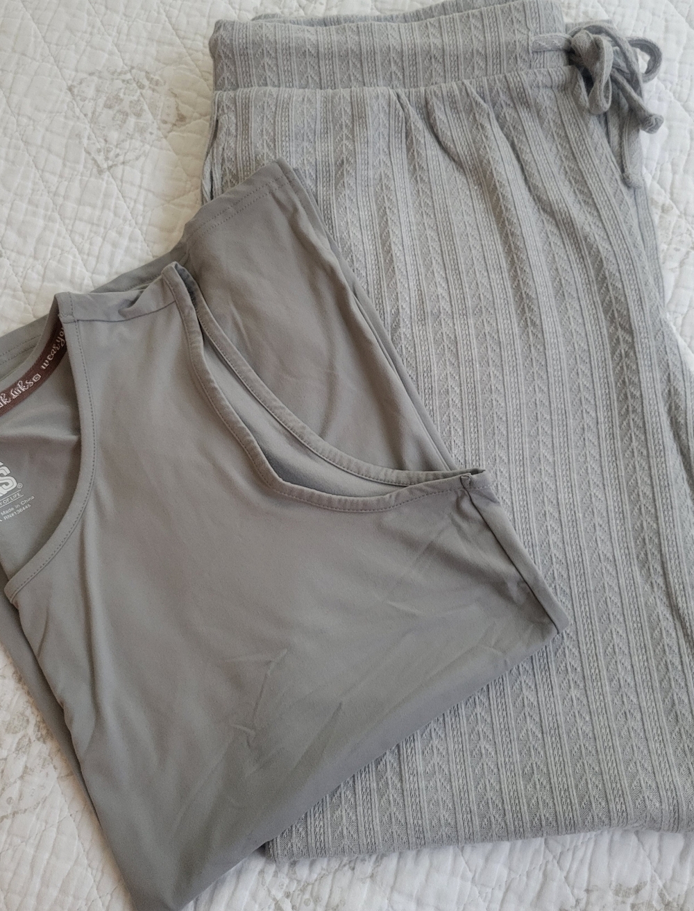 MUK LUKS Gray Size Tall 1X Tank And Pants Lounge Set A656003 NWOT